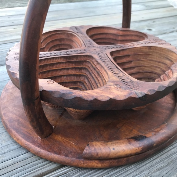 Wood Trays Dried Fruit Decorative Folding Plate - Picture 6 of 8